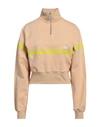 Gcds Half-zip Sweatshirt In Beige