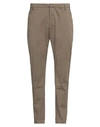 Dondup Man Pants Khaki Size 40 Cotton, Elastane In Beige