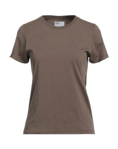 Colorful Standard Woman T-shirt Khaki Size S Organic Cotton In Beige