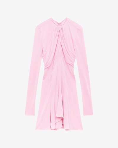 Isabel Marant Rosema Draped Stretch-jersey Mini Dress In Pink