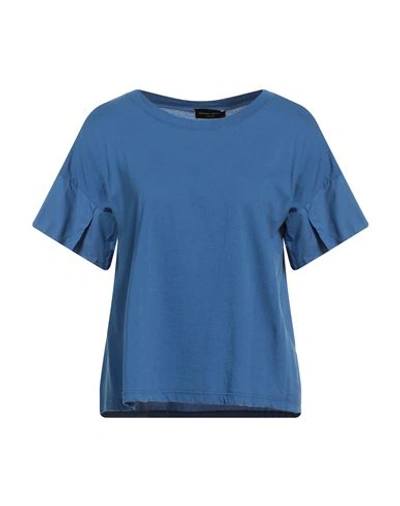 Roberto Collina Woman T-shirt Blue Size S Cotton