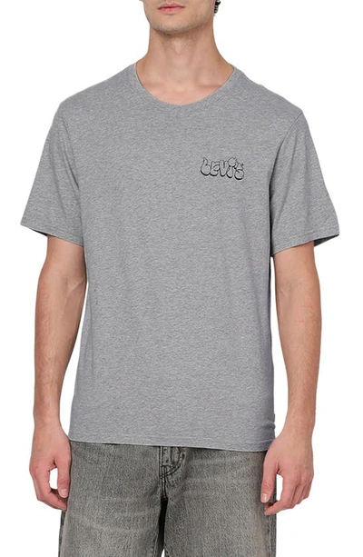Levi's® Logo Relaxed Fit Cotton T-shirt In Broken Record Midtone H Grey