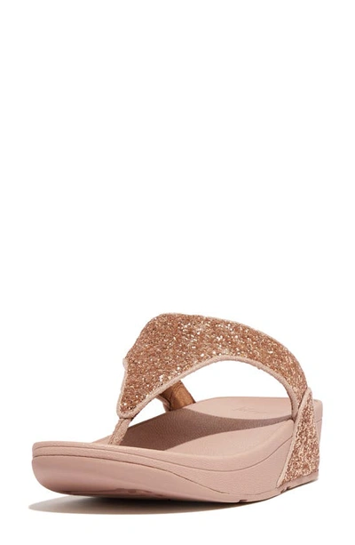 Fitflop Shimma Glitter Wedge Sandal In Rose Gold