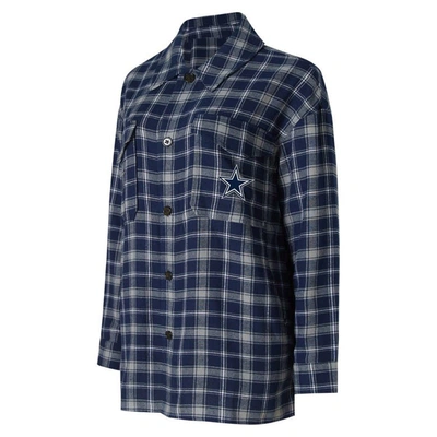 Concepts Sport Navy Dallas Cowboys Arctic Boyfriend Flannel Nightshirt