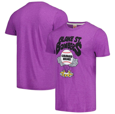 Homage Purple Colourado Rockies Doodle Collection Blake St. Bombers Tri-blend T-shirt