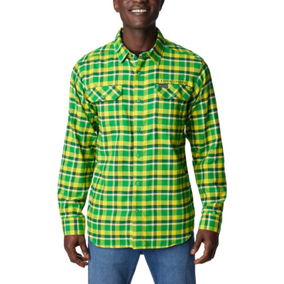 Columbia Green Oregon Ducks Flare Gun Flannel Long Sleeve Shirt