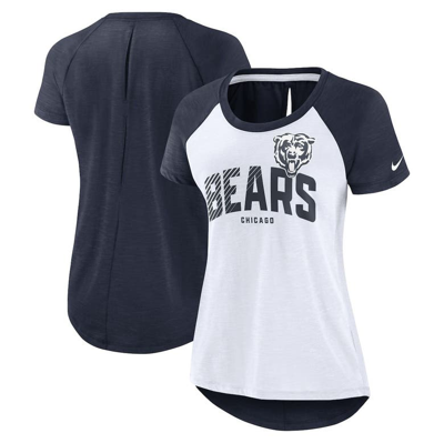 Nike White/heather Scarlet Chicago Bears Back Slit Lightweight Fashion T-shirt