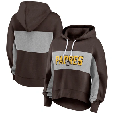FANATICS FANATICS BRANDED BROWN SAN DIEGO PADRES FILLED STAT SHEET PULLOVER HOODIE