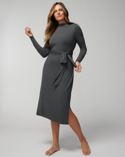 Soma Women's Soft Jersey Wrap Midi Bra Dress In Gray Size Medium |