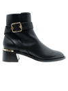 Jimmy Choo Clarice Leather Buckle Ankle Booties In Black