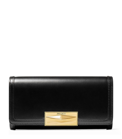 Jimmy Choo Mini Leather Diamond Shoulder Bag In Black Gold