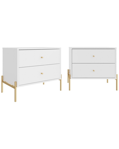 Manhattan Comfort Set Of 2 Jasper Nightstands