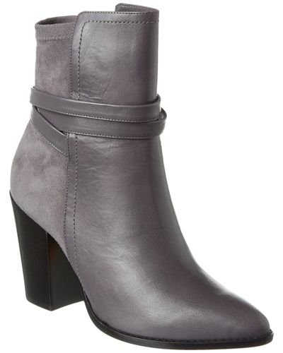 Alexandre Birman Clarita 60 Leather Bootie In Grey