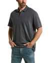 Vince Men's Garment-dyed Polo Shirt In Grey