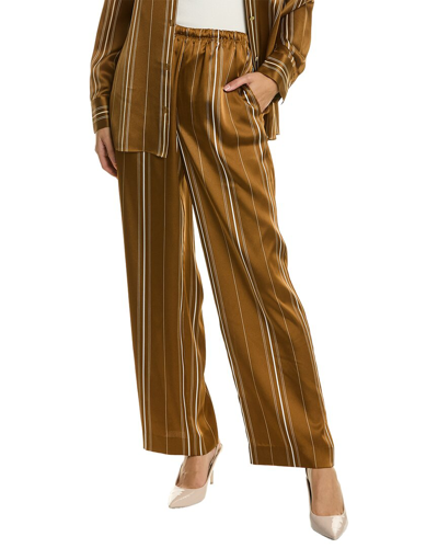 Vince Silk Pull-on Pant In Brown