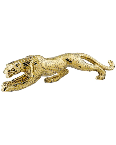 Finesse Decor Mosaic Gold Panther Sculpture