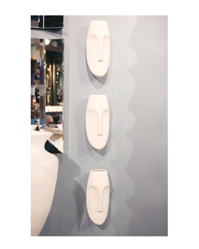 Howard Elliott Howard Elliot Matte White Face Wall Sculpture
