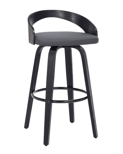 Armen Living Sonia 30in Bar Height Swivel Wood Bar Stool In Gray