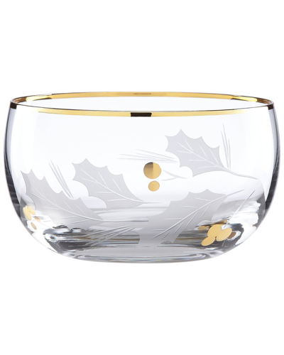 Lenox Holiday Gold Glass Nut Bowl In Clear