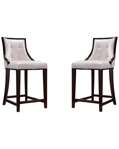 Manhattan Comfort Set Of 2 Fifth Avenue Counter Stools In White