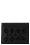 Christian Louboutin Black Kios Card Holder In Grained Leather With Studs By Loubinthesky In Black