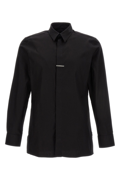 Givenchy Metal-bar Regular Cotton-poplin Shirt In Black