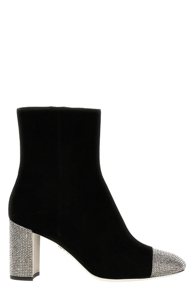 Courrèges Embellished Heel Boots In Black