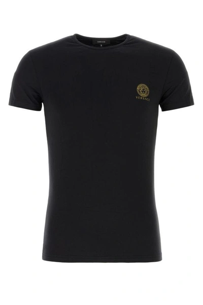 Versace Man Two-tones Stretch Cotton T-shirt Set In Multicolor