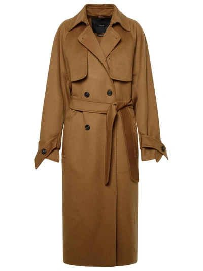 MAX MARA MAX MARA 'FALCONE' MUDDY CASHMERE TRENCH COAT