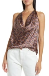 Cami Nyc Jackie Cowl Halter Neck Silk Camisole In Vibrant Paisley