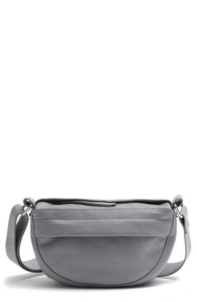 & Other Stories Mini Leather Crossbody Bag In Light Grey