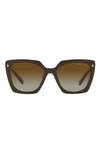 Prada 54mm Gradient Polarized Square Sunglasses In Brown Gradient