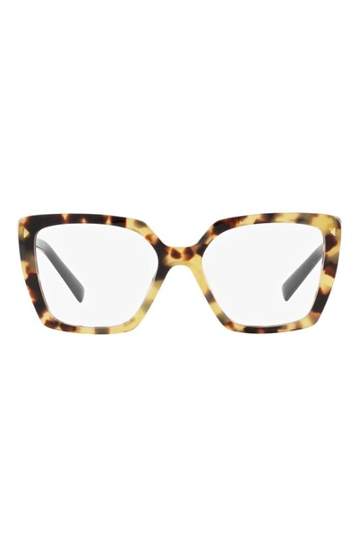 Prada 53mm Square Optical Glasses In Tortoise