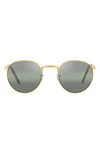 Ray Ban New Round 50mm Gradient Polarized Phantos Sunglasses In Green Gold