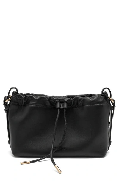 & Other Stories Medium Leather Crossbody Bag In Black