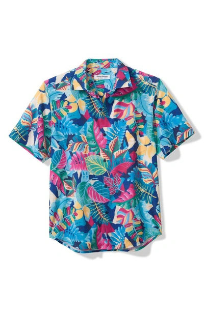 Tommy Bahama Bahama Coast Vibrant Vines Islandzone® Button-up Camp Shirt In Bering Blue