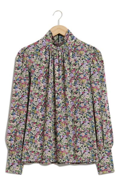 & Other Stories Floral Mock Neck Top In Multifloral Anna Aop