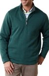 Tommy Bahama New Castle Chevron Quarter-zip Pullover Sweater In Forest Green