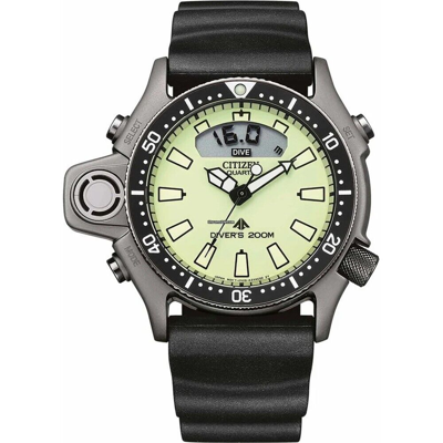 Pre-owned Citizen Promaster Jp2007-17w Aqualand 44mm Green Dial 200m Diver's Watch -