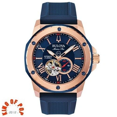 Pre-owned Bulova 98a227 Marine Star Automatic 20 Atm Free Shipping