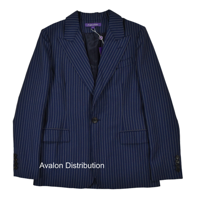 Pre-owned Ralph Lauren Purple Label Women's  Collection Navy Wool Pant Suit $3180