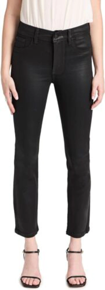 Pre-owned Dl1961 Women's Mara Straight: Mid Rise Instasculpt Ankle Jeans, Black Coated Pan