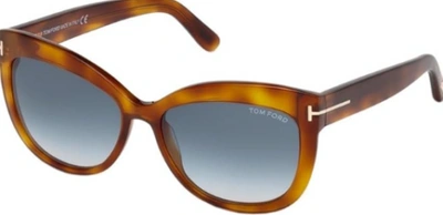 Pre-owned Tom Ford Women's Multi Alistair Cat Eye Sunglasses, 56-16-140 In Blue