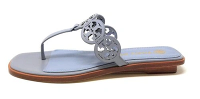 Pre-owned Tory Burch Tiny Miller 10mm Thong Sandal Calf Leather (cloud Blue,