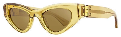 Pre-owned Bottega Veneta Bv1142s Cat Eye Sunglasses 003 Transparent Brown 49mm In Gold