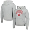 LEAGUE COLLEGIATE WEAR LEAGUE COLLEGIATE WEAR  HEATHER GRAY WISCONSIN BADGERS TALL ARCH ESSENTIAL PULLOVER HOODIE