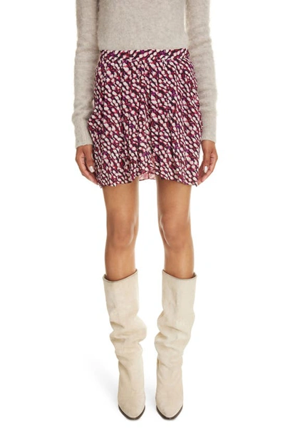 Isabel Marant Étoile Violaine Pleated Mini Skirt In Raspberry