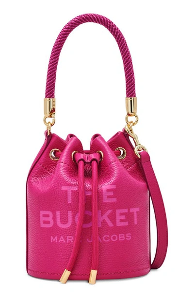 Marc Jacobs The Leather Bucket Bag In Lipstick Pink