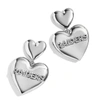 Wear By Erin Andrews X Baublebar Silver Las Vegas Raiders Heart Statement Drop Earrings In Silver