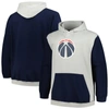 Fanatics Men's  Navy, Silver Washington Wizards Big And Tall Primary Arctic Pullover Hoodie In Navy